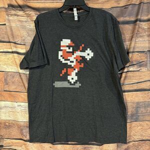 Bella+Canvas T-Shirt Men’s Gray XL 8-Bit Pixel Art Dirt Bike Cotton Blend Tee